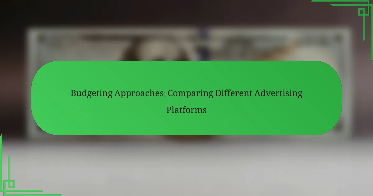 Biudžeto sudarymo metodai: Skirtingų reklamos platformų palyginimas