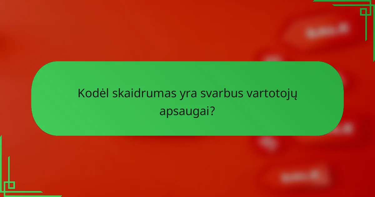 Kodėl skaidrumas yra svarbus vartotojų apsaugai?