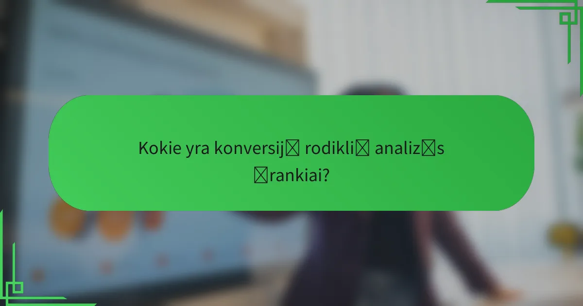 Kokie yra konversijų rodiklių analizės įrankiai?