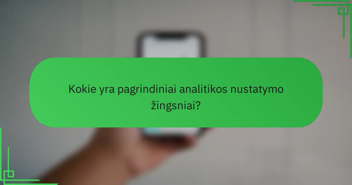 Kokie yra pagrindiniai analitikos nustatymo žingsniai?