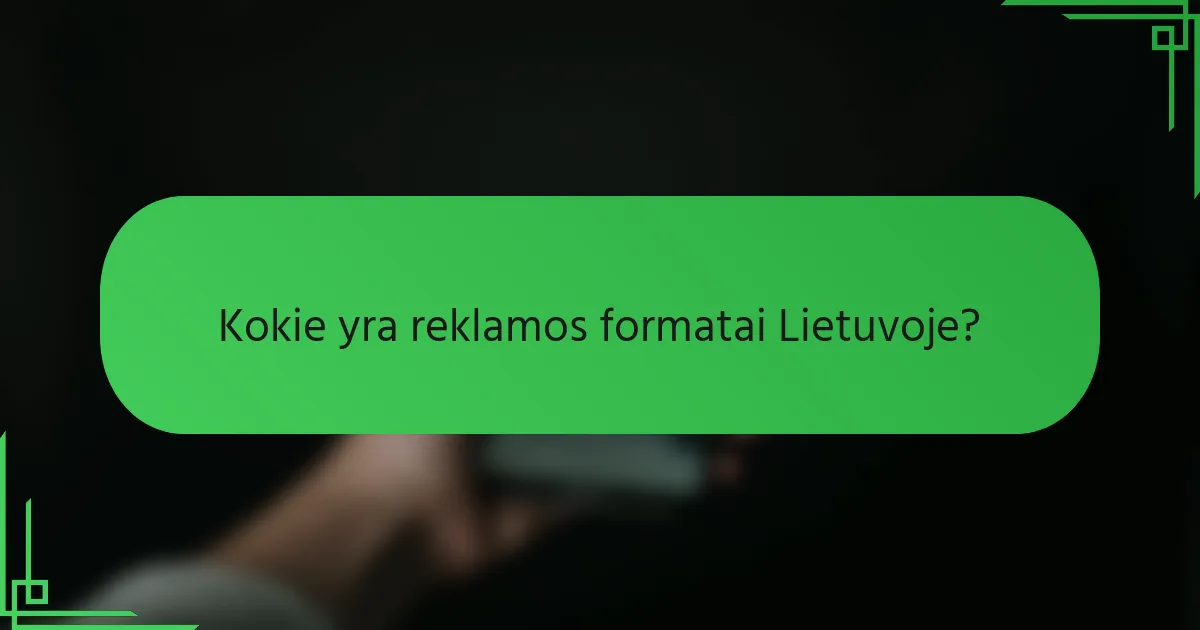 Kokie yra reklamos formatai Lietuvoje?