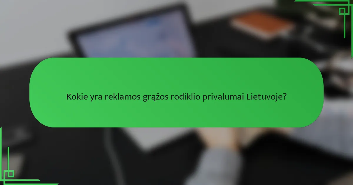 Kokie yra reklamos grąžos rodiklio privalumai Lietuvoje?