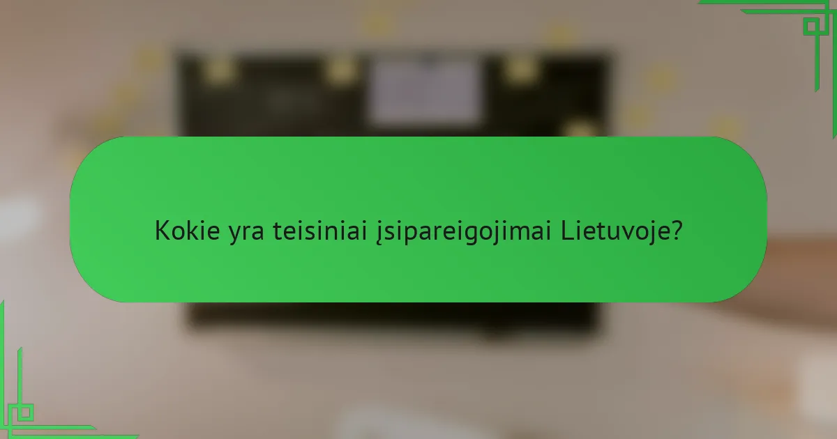 Kokie yra teisiniai įsipareigojimai Lietuvoje?