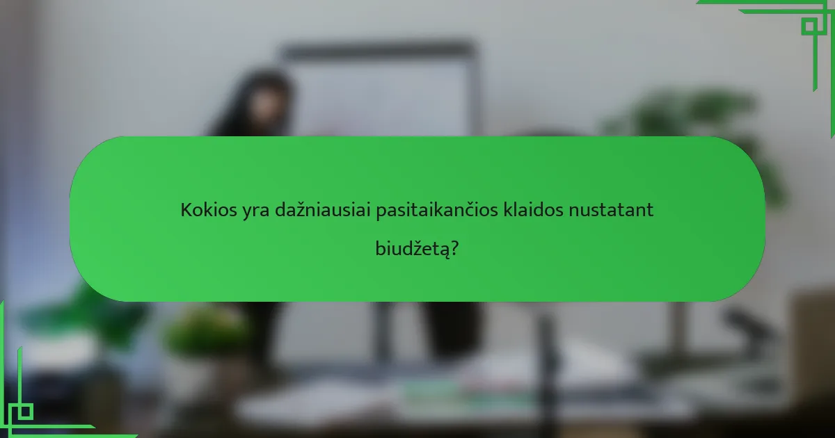 Kokios yra dažniausiai pasitaikančios klaidos nustatant biudžetą?