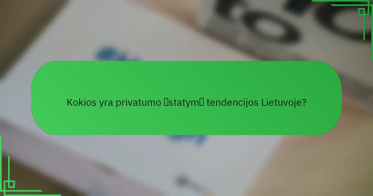 Kokios yra privatumo įstatymų tendencijos Lietuvoje?